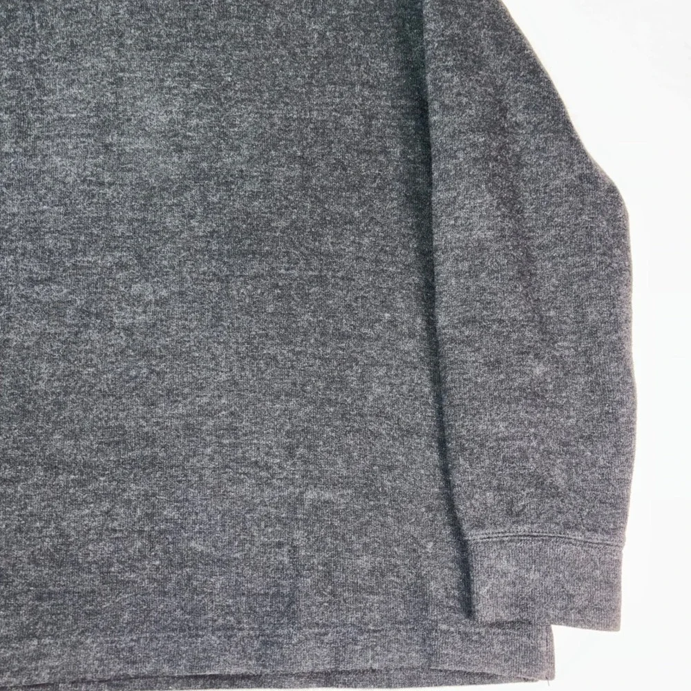 Polo Ralph Lauren Men L Gray 100% Cotton 1/4 Zip Pullover Sweater Turquoise Pony